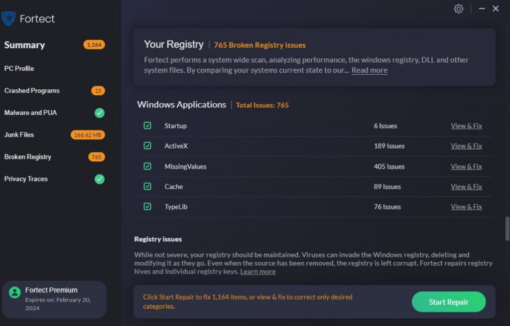 Fortect registry repair