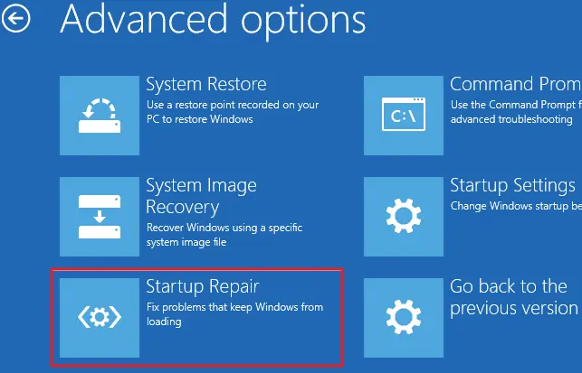 Windows 11 startup repair