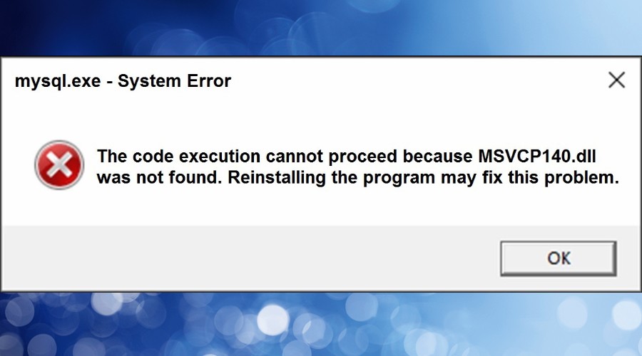 the code execution cannot proceed because msvcp140.dll was not found
