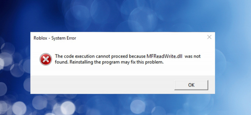 mfreadwrite.dll missing or not found error message