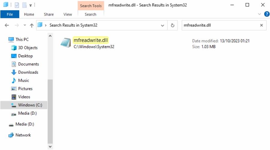 mfreadwrite.dll system32 folder