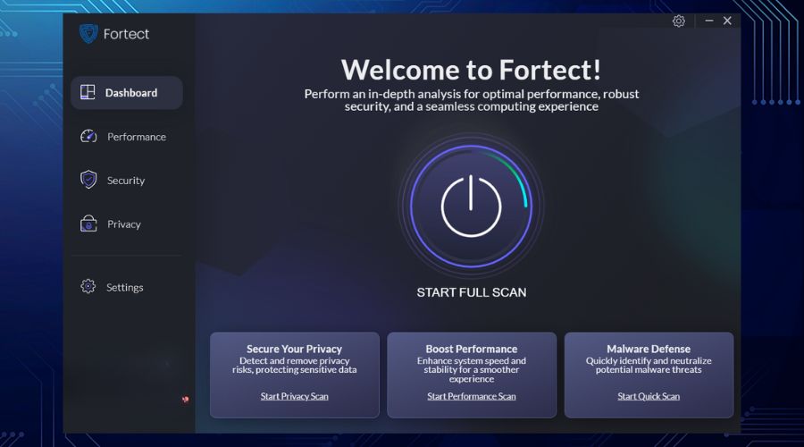 Fortect Start Full Scan