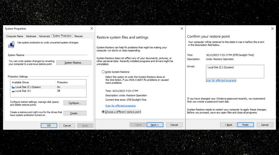 System Restore Point: DLL Unable to Load Error