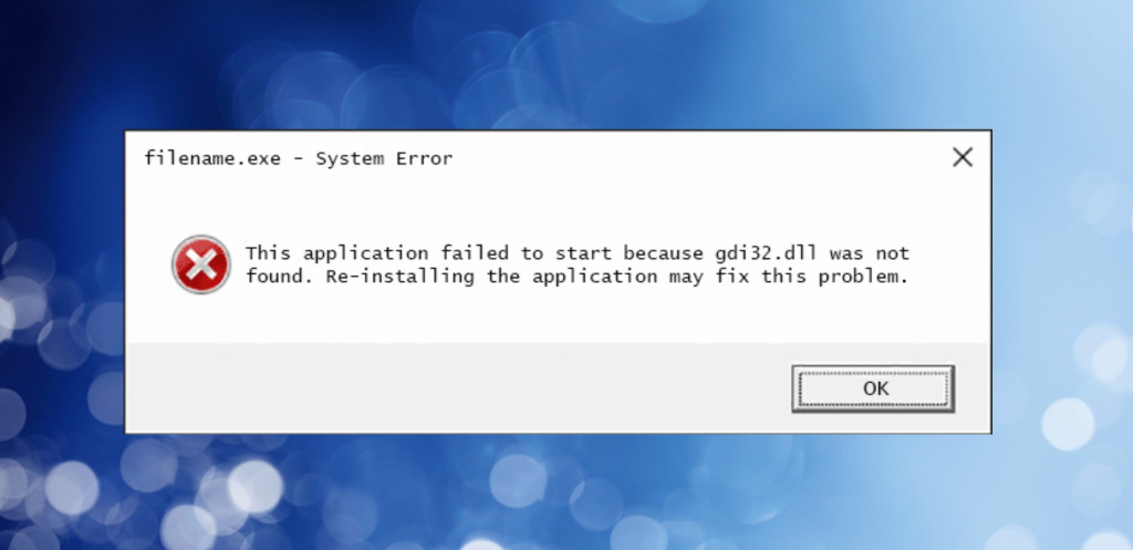 GDI32.DLL error message