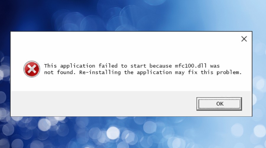 MFC100.dll Windows 11 error message