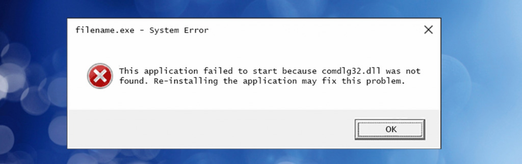 comdlg32.dll not found error message