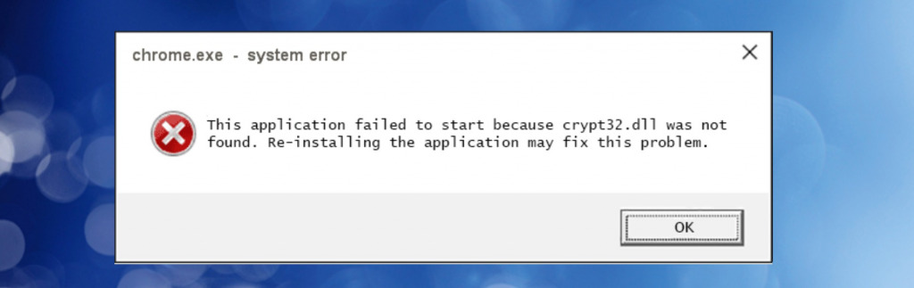 crypt32.dll missing error message Windows