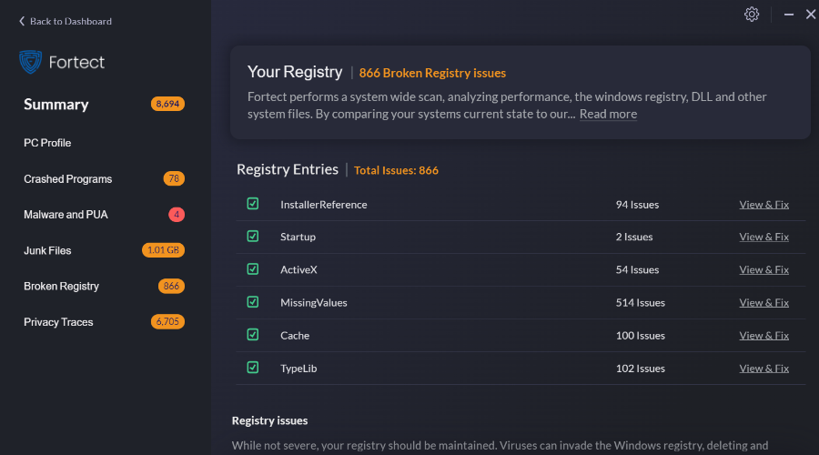 Fortect broken registry - best BSOD viewer windows 10 and 11