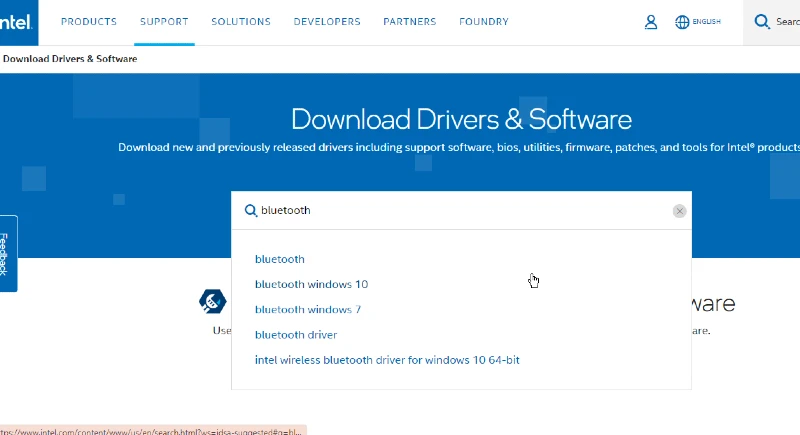 intel website to download bluetooth