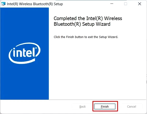 intel bluetooth download complete