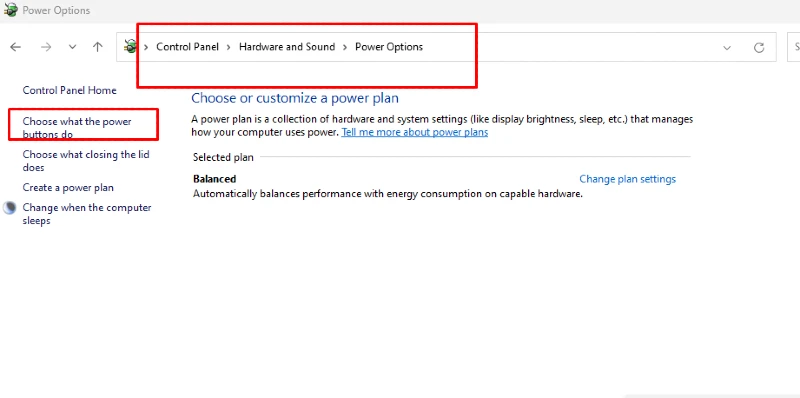 power options in control panel for bluetooth drivers