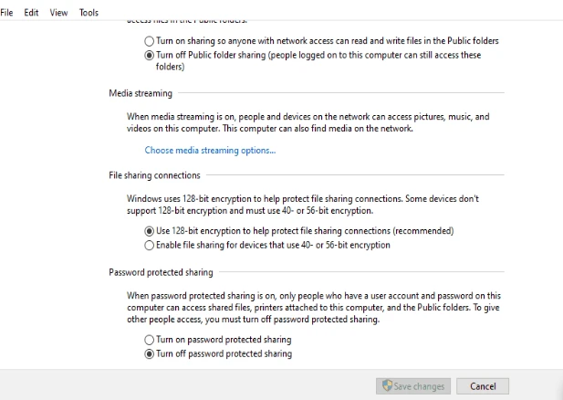 Turn Password Protection Off : Windows 10 File Sharing Not Working