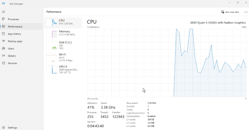 performance tab to check why System Errors That Cause Windows Apps to Crash