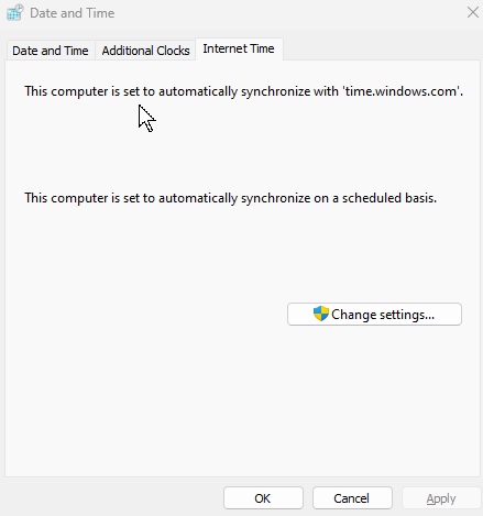 Time Synchronization Failed on Windows