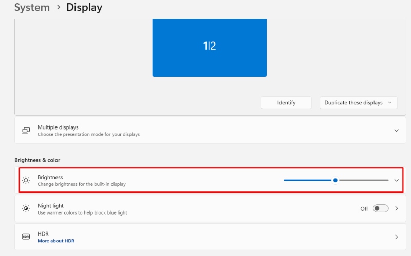 change display brigthness To Improve Battery Life on Windows Laptops