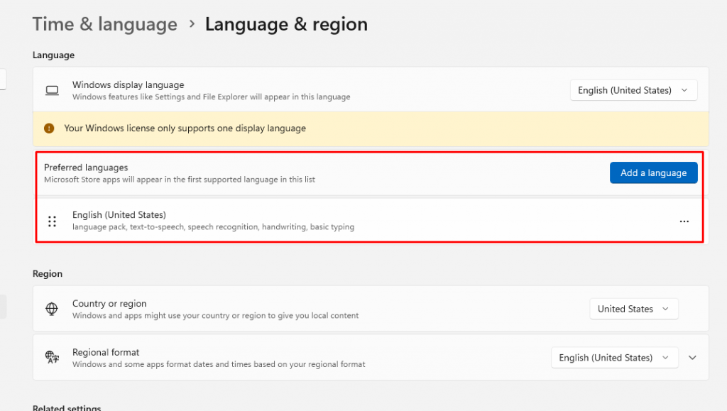 preferred language: Resolve Language Setting Issues on Windows 10/11