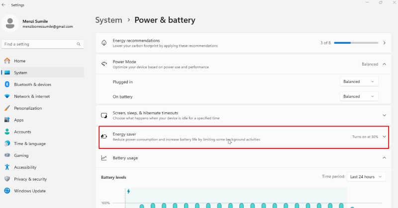 Battery Saver Mode Not Working in Windows 10