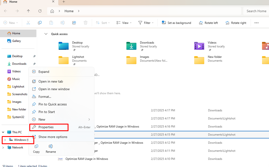 drive c : Optimize Windows for SSD Performance