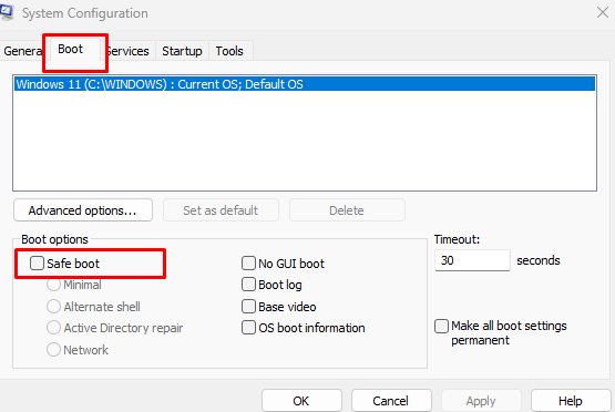 safe boot: Rename a File Error