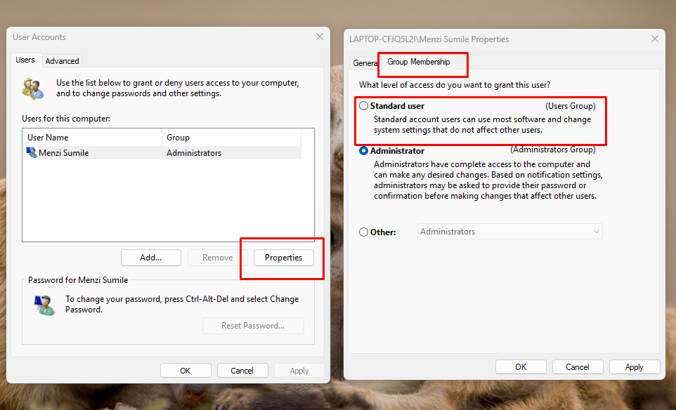 standard user: Secure Your Computer at Home
