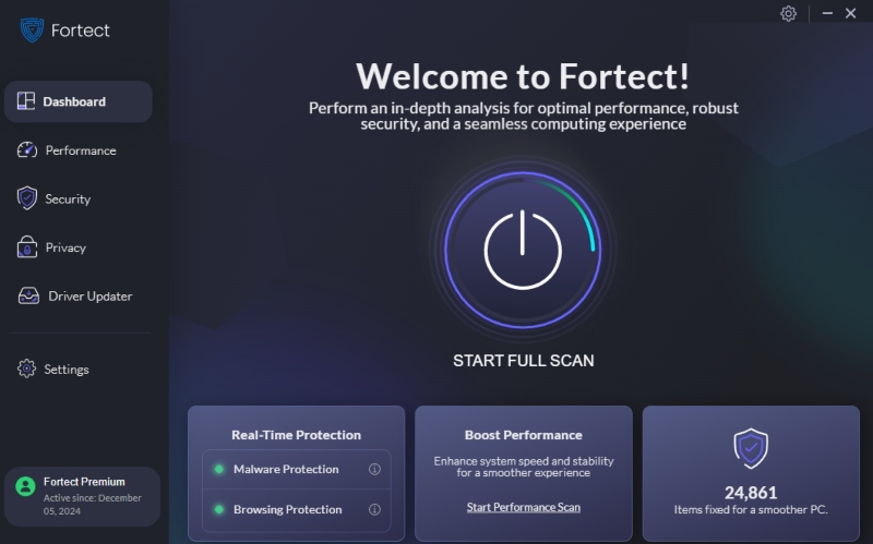 fortect dashboard with malware protection: Stealth Malware