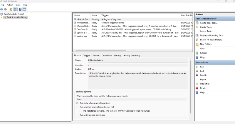 task schedule library: Malware in Task Scheduler