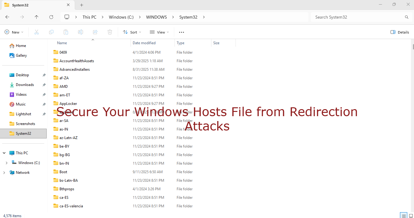 Securing Your Windows Hosts File from Redirection Attacks
